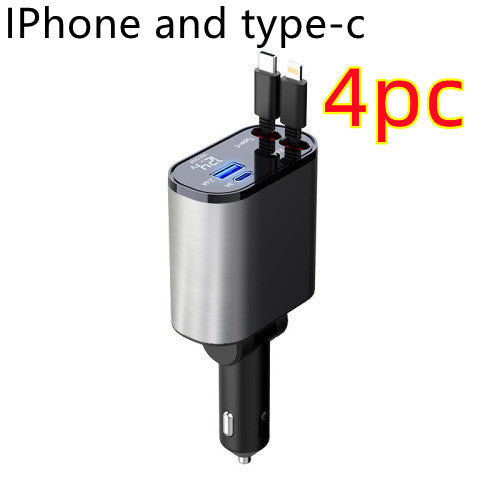 Metal Car Charger 100W Super Fast Charging Car Cigarette Lighter USB And TYPE-C Adapter - Tech Trove Boutique