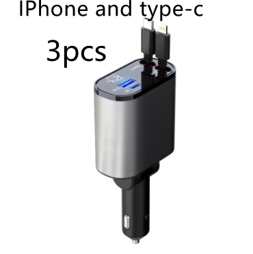 Metal Car Charger 100W Super Fast Charging Car Cigarette Lighter USB And TYPE-C Adapter - Tech Trove Boutique
